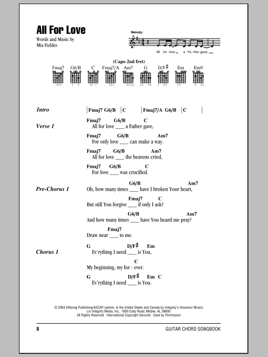 Learn to play Hillsong United All For Love sheet music for Lyrics & Chords in minutes. Hillsong United All For Love sheet music notes and chords