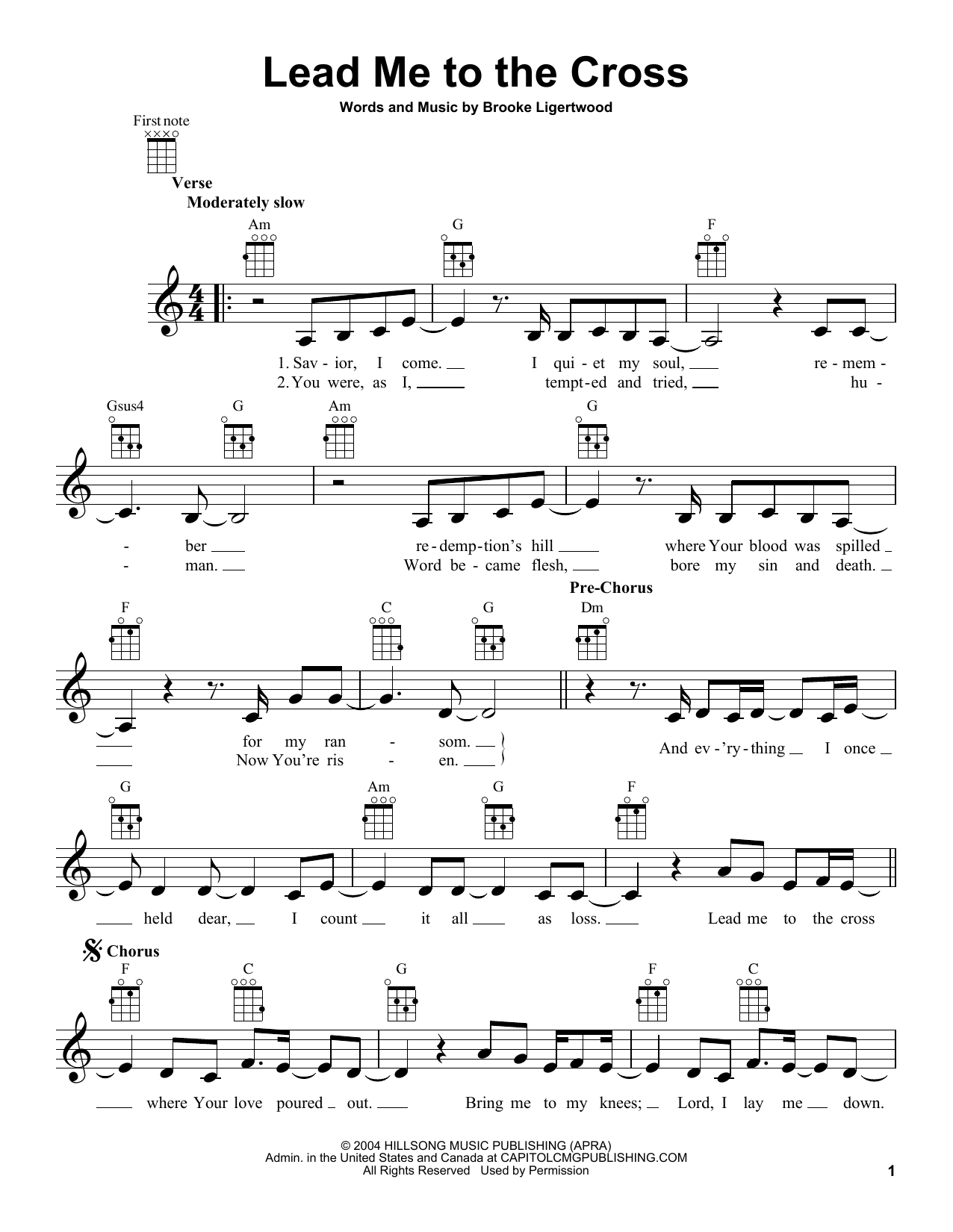 Learn to play Brooke Fraser Lead Me To The Cross sheet music for Easy Guitar Tab in minutes. Brooke Fraser Lead Me To The Cross sheet music notes and chords