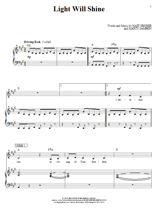 Learn to play Hillsong United Light Will Shine sheet music for Piano, Vocal & Guitar (Right-Hand Melody) in minutes. Hillsong United Light Will Shine sheet music notes and chords