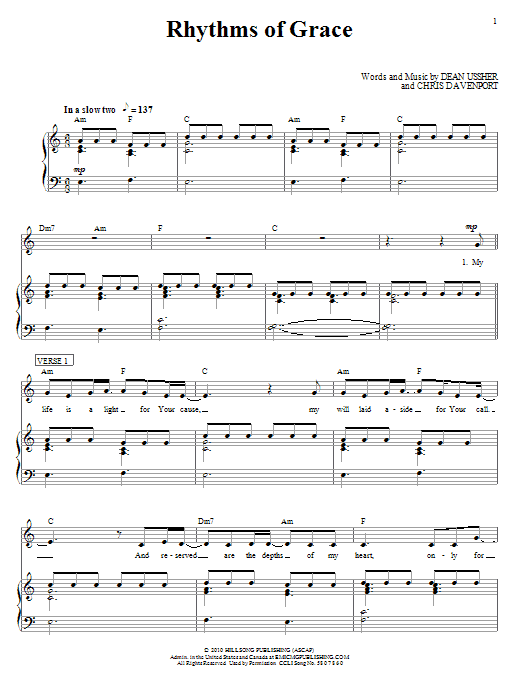 Learn to play Hillsong United Rhythms Of Grace sheet music for Piano, Vocal & Guitar (Right-Hand Melody) in minutes. Hillsong United Rhythms Of Grace sheet music notes and chords