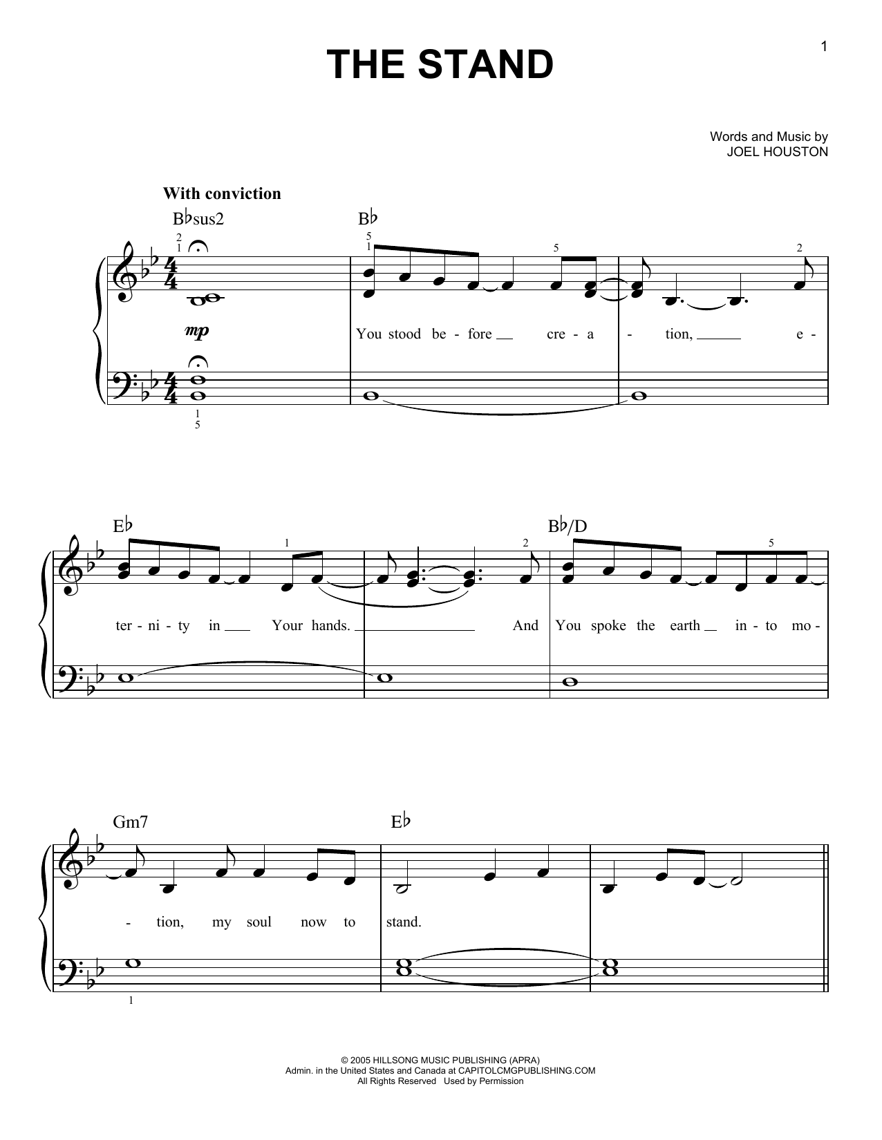 Learn to play Joel Houston The Stand sheet music for Easy Piano in minutes. Joel Houston The Stand sheet music notes and chords