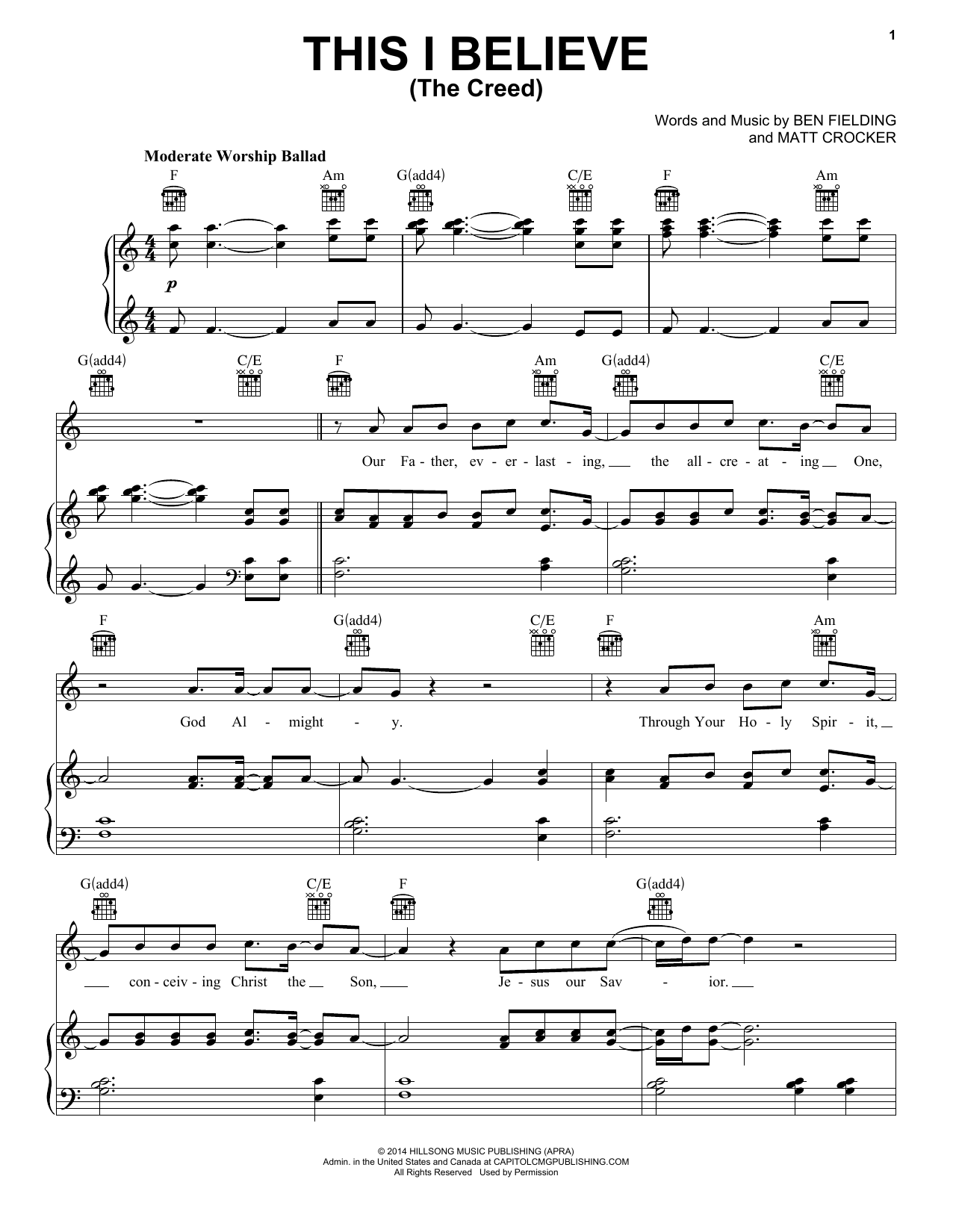 Learn to play Hillsong Worship This I Believe (The Creed) sheet music for Super Easy Piano in minutes. Hillsong Worship This I Believe (The Creed) sheet music preview music notes and score for Super Easy Piano including 2 page(s)