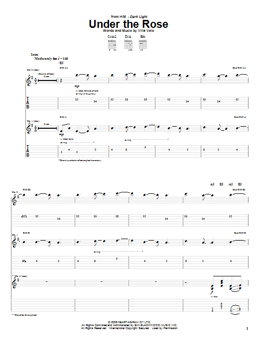 Him Under The Rose Sheet Music Download Printable Pdf Music Notes Score Chords