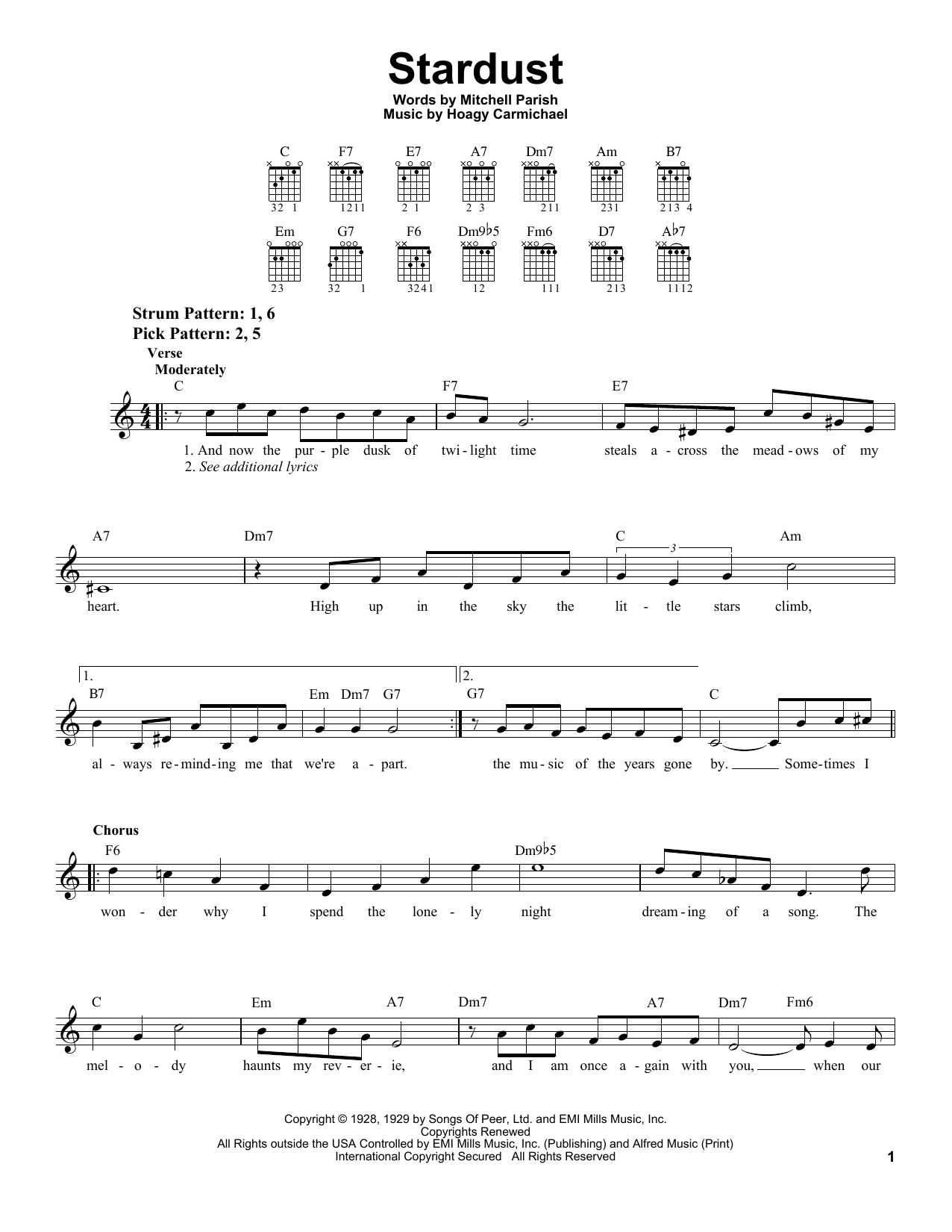 Learn to play Hoagy Carmichael Stardust sheet music for Easy Guitar in minutes. Hoagy Carmichael Stardust sheet music notes and chords