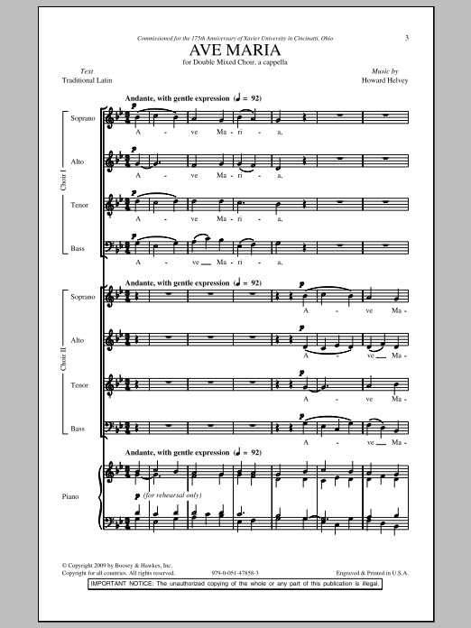 Learn to play Howard Helvey Ave Maria sheet music for SATB in minutes. Howard Helvey Ave Maria sheet music notes and chords