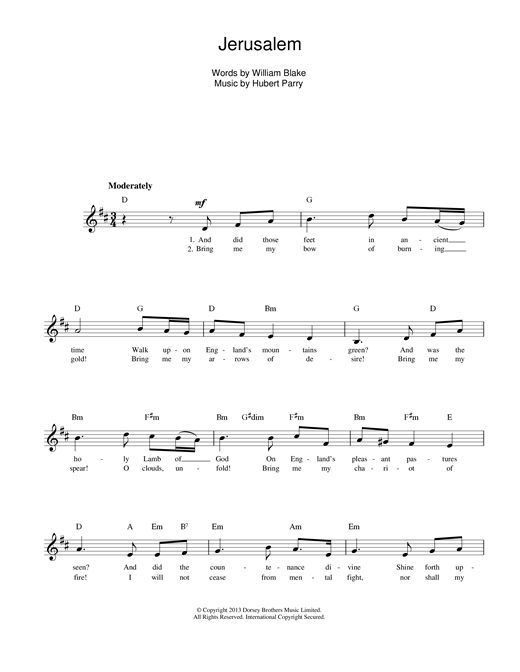 Learn to play Hubert Parry Jerusalem sheet music for Piano in minutes. Hubert Parry Jerusalem sheet music preview music notes and score for Piano including 2 page(s)