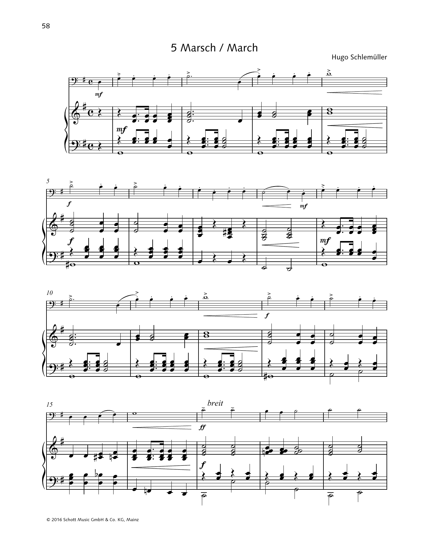 Learn to play Hugo Schlemüller March sheet music for String Solo in minutes. Hugo Schlemüller March sheet music preview music notes and score for String Solo including 4 page(s)