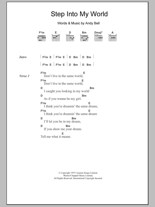 Hurricane #1 Step Into My World sheet music, chords, lyrics - Printable PDF for Lyrics & Chords