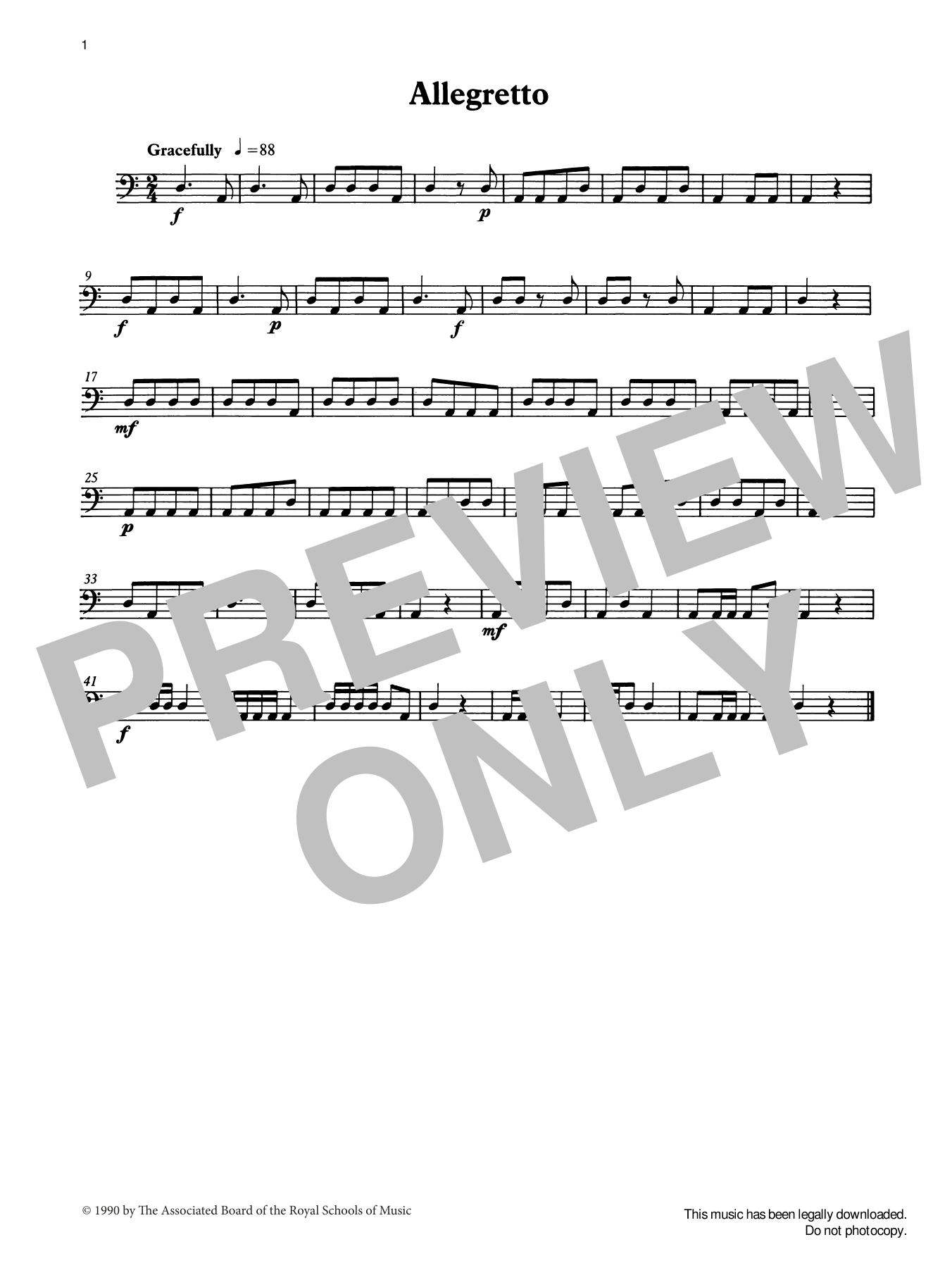 Ian Wright Allegretto from Graded Music for Timpani, Book I sheet music, chords, lyrics - Printable PDF for Percussion Solo