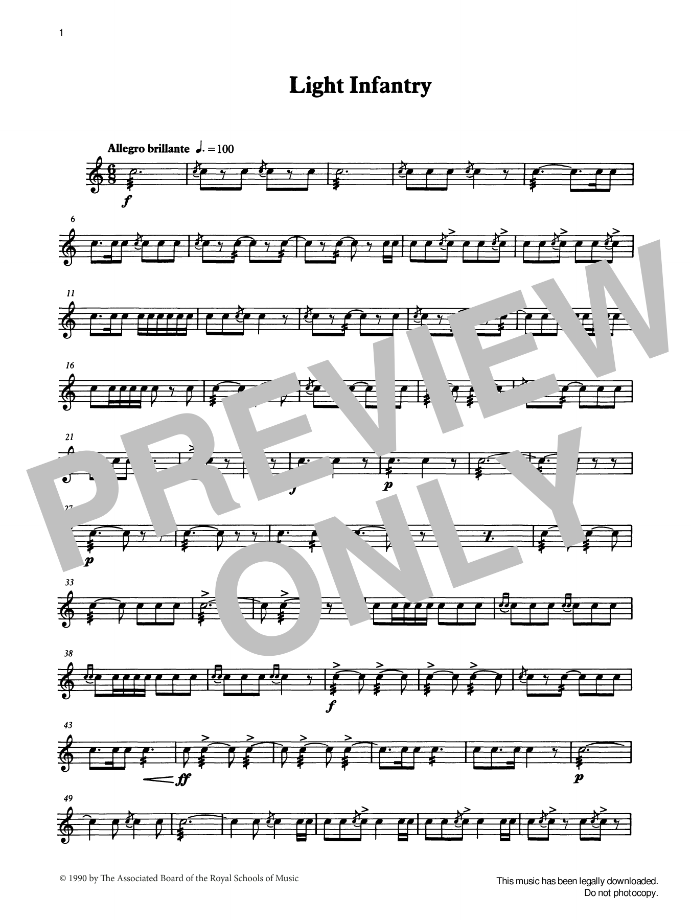 Ian Wright and Kevin Hathaway Light Infantry from Graded Music for Snare Drum, Book IV sheet music, chords, lyrics - Printable PDF for Percussion Solo