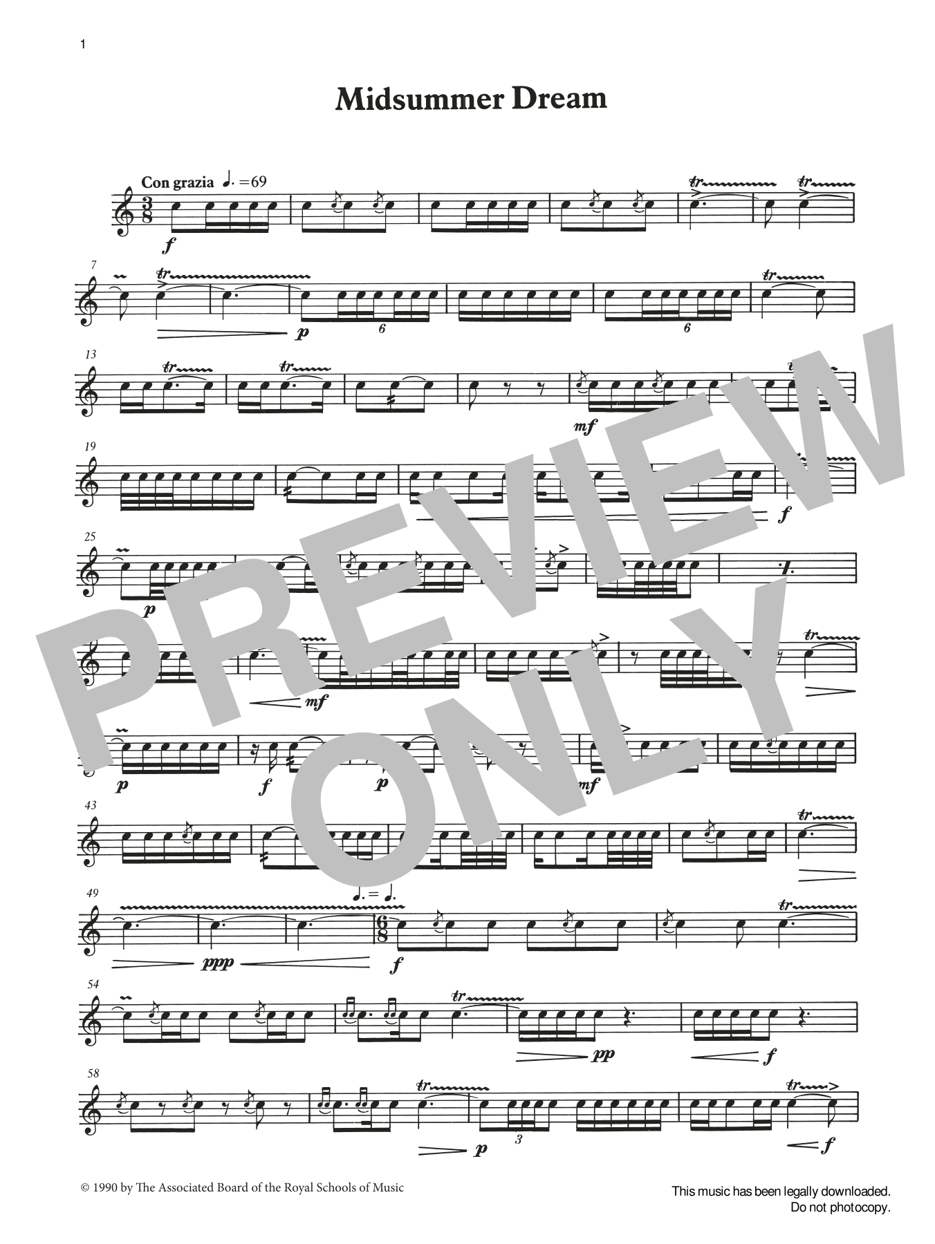Ian Wright and Kevin Hathaway Midsummer Dream from Graded Music for Snare Drum, Book III sheet music, chords, lyrics - Printable PDF for Percussion Solo