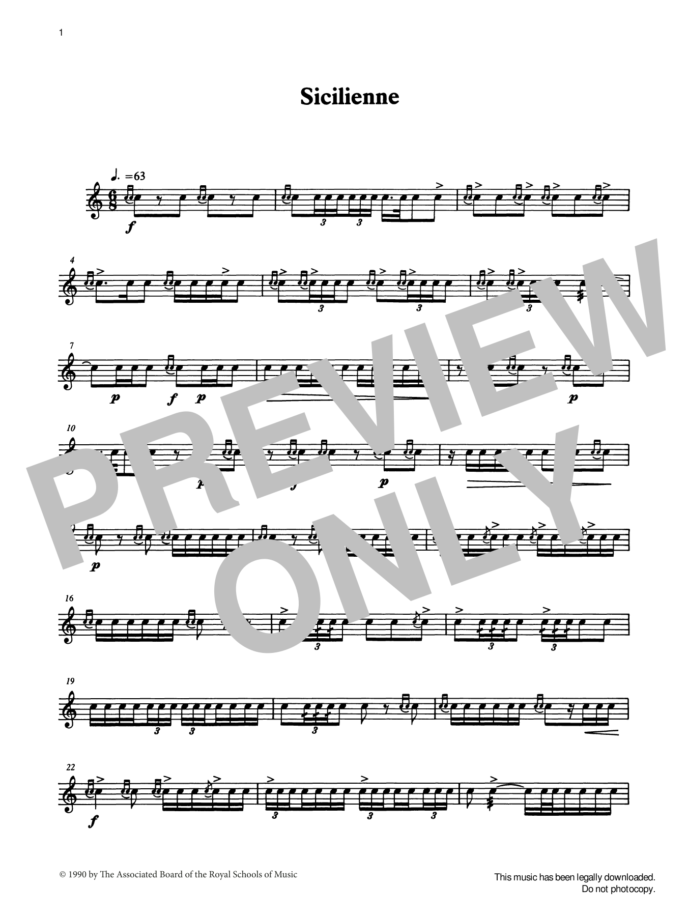 Ian Wright and Kevin Hathaway Sicilienne from Graded Music for Snare Drum, Book IV sheet music, chords, lyrics - Printable PDF for Percussion Solo