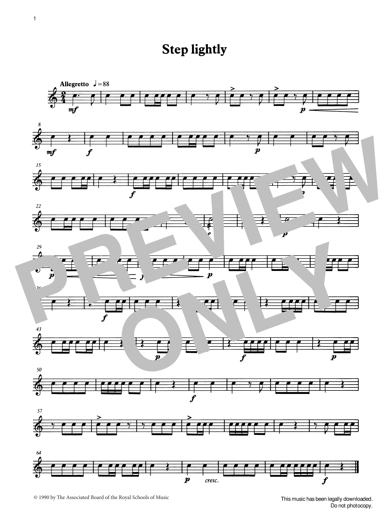 Ian Wright and Kevin Hathaway Step Lightly from Graded Music for Snare Drum, Book I sheet music, chords, lyrics - Printable PDF for Percussion Solo