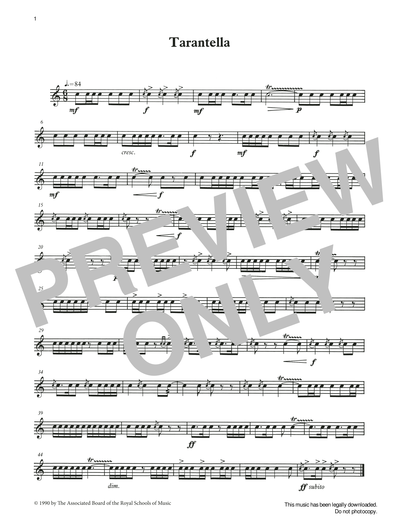 Ian Wright and Kevin Hathaway Tarantella from Graded Music for Snare Drum, Book III sheet music, chords, lyrics - Printable PDF for Percussion Solo