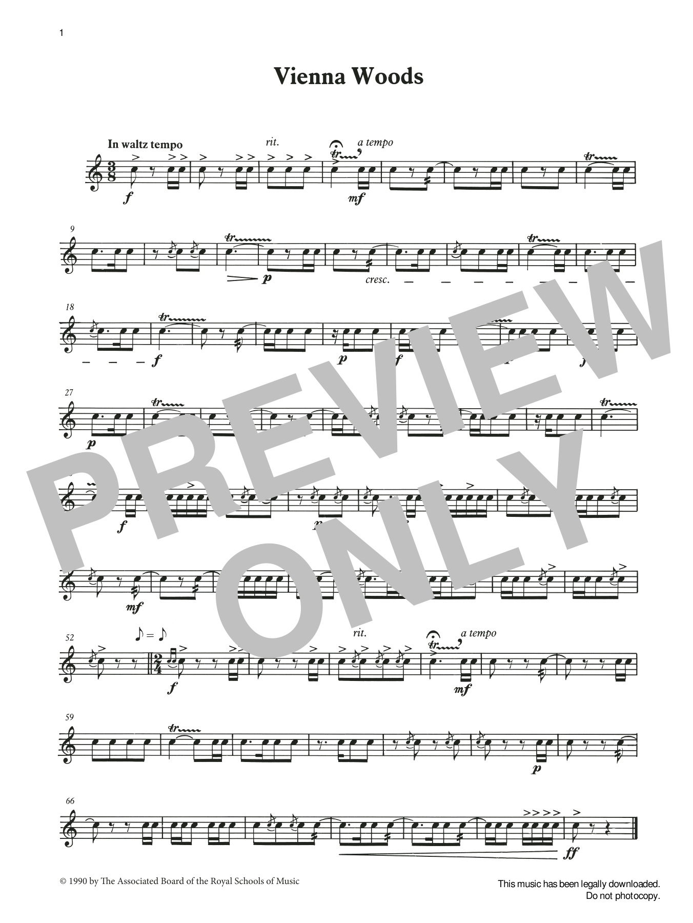 Ian Wright and Kevin Hathaway Vienna Woods from Graded Music for Snare Drum, Book II sheet music, chords, lyrics - Printable PDF for Percussion Solo