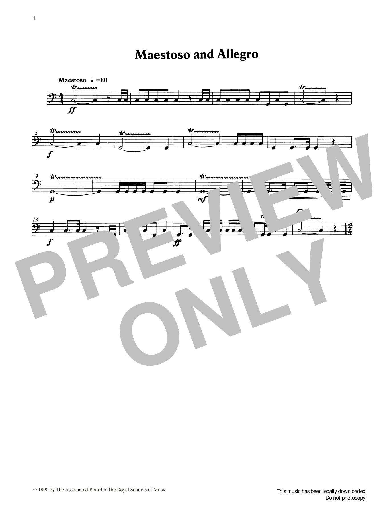 Ian Wright Maestoso and Allegro from Graded Music for Timpani, Book II sheet music, chords, lyrics - Printable PDF for Percussion Solo