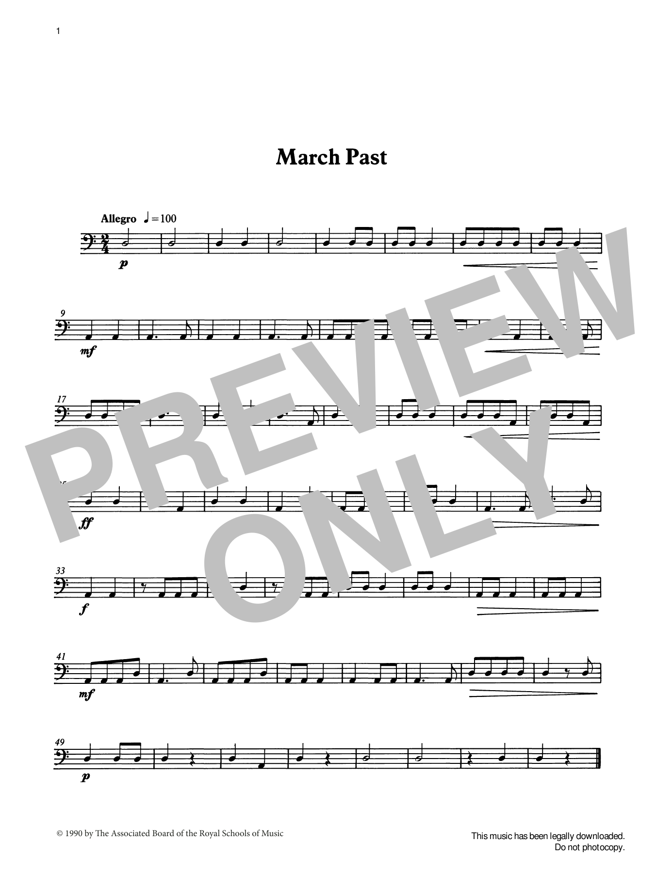 Ian Wright March Past from Graded Music for Timpani, Book I sheet music, chords, lyrics - Printable PDF for Percussion Solo