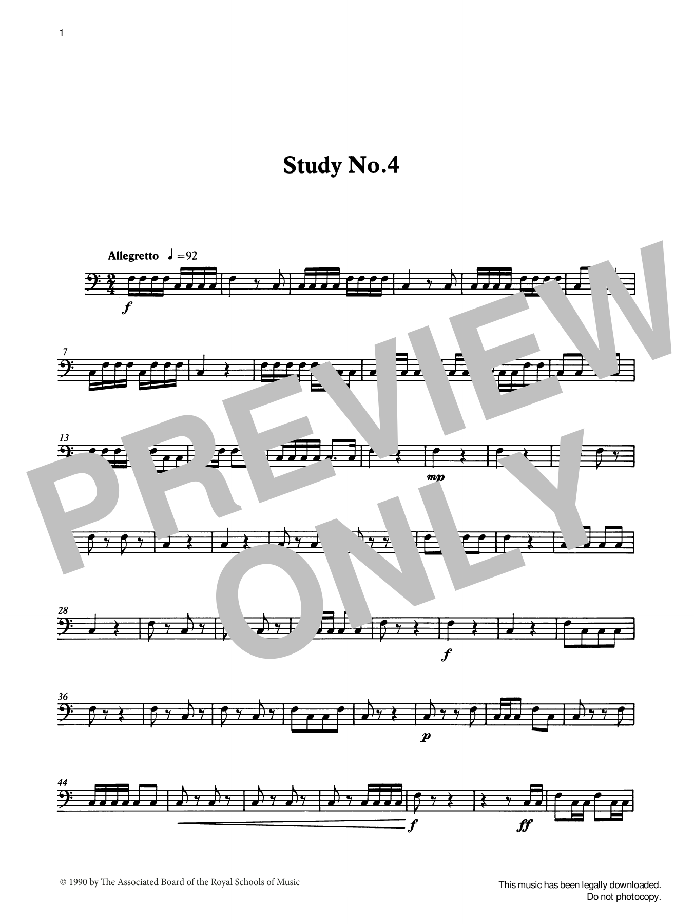 Ian Wright Study No.4 from Graded Music for Timpani, Book II sheet music, chords, lyrics - Printable PDF for Percussion Solo