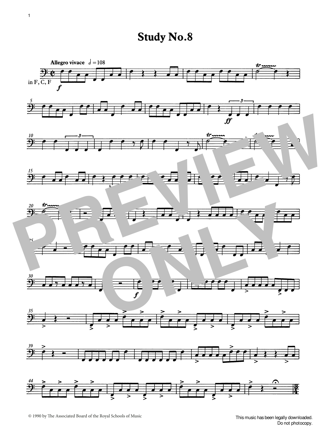 Ian Wright Study No.8 from Graded Music for Timpani, Book IV sheet music, chords, lyrics - Printable PDF for Percussion Solo