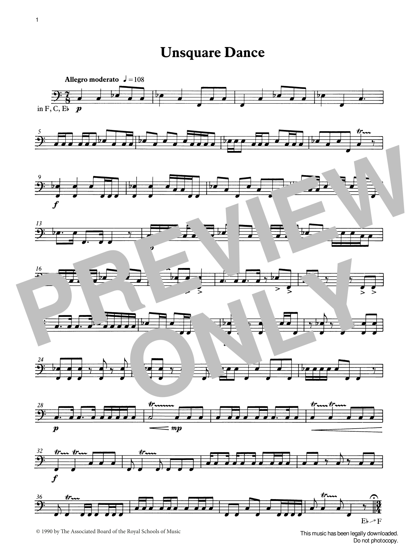 Ian Wright Unsquare Dance from Graded Music for Timpani, Book III sheet music, chords, lyrics - Printable PDF for Percussion Solo