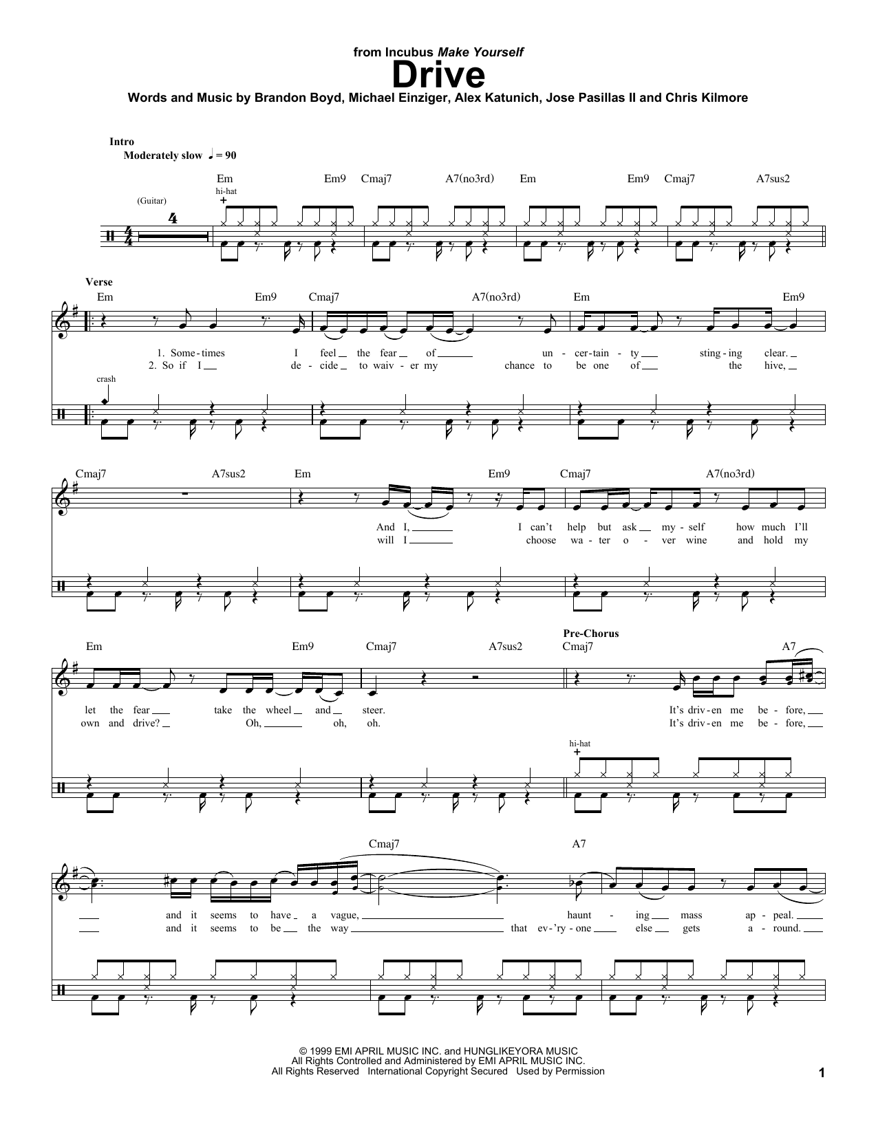 Learn to play Incubus Drive sheet music for Guitar Tab in minutes. Incubus Drive sheet music preview music notes and score for Guitar Tab including 6 page(s)