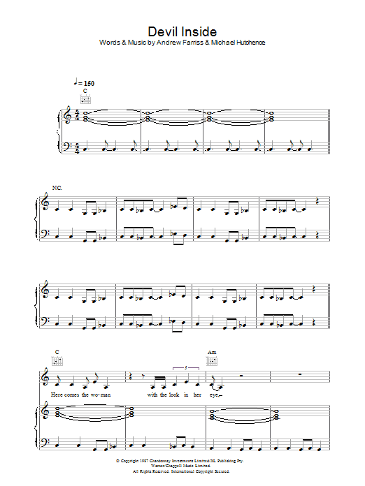 Learn to play INXS Devil Inside sheet music for Piano, Vocal & Guitar (Right-Hand Melody) in minutes. INXS Devil Inside sheet music preview music notes and score for Piano, Vocal & Guitar (Right-Hand Melody) including 9 page(s)