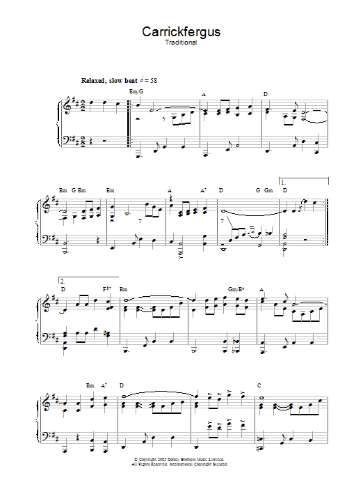 Learn to play Irish Folksong Carrick Fergus sheet music for Piano, Vocal & Guitar (Right-Hand Melody) in minutes. Irish Folksong Carrick Fergus sheet music preview music notes and score for Piano, Vocal & Guitar (Right-Hand Melody) including 3 page(s)