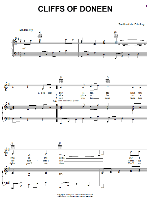 Learn to play Irish Folksong Cliffs Of Doneen sheet music for Easy Piano in minutes. Irish Folksong Cliffs Of Doneen sheet music preview music notes and score for Easy Piano including 2 page(s)