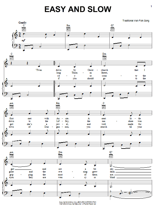 Learn to play Irish Folksong Easy And Slow sheet music for Lyrics & Chords in minutes. Irish Folksong Easy And Slow sheet music preview music notes and score for Lyrics & Chords including 2 page(s)