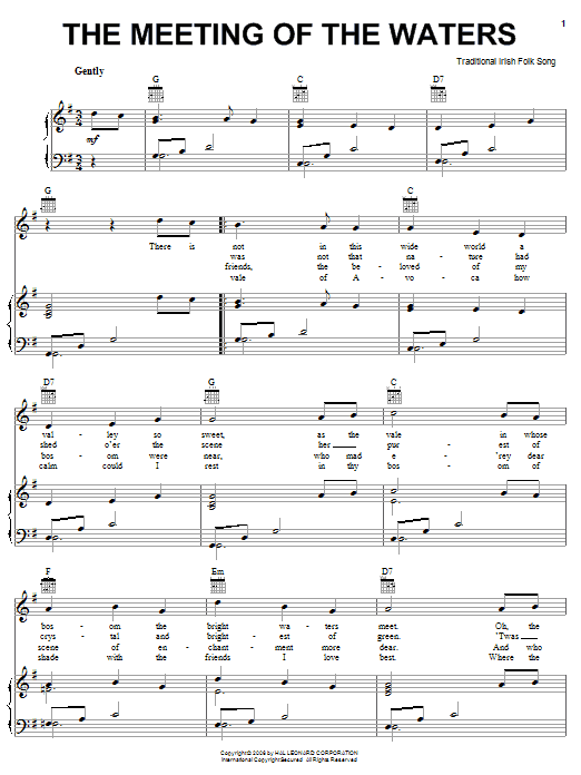 Learn to play Irish Folksong The Meeting Of The Waters sheet music for Easy Piano in minutes. Irish Folksong The Meeting Of The Waters sheet music preview music notes and score for Easy Piano including 2 page(s)