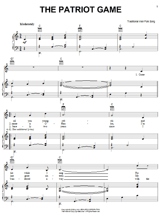 Learn to play Irish Folksong The Patriot Game sheet music for Lyrics & Chords in minutes. Irish Folksong The Patriot Game sheet music preview music notes and score for Lyrics & Chords including 3 page(s)