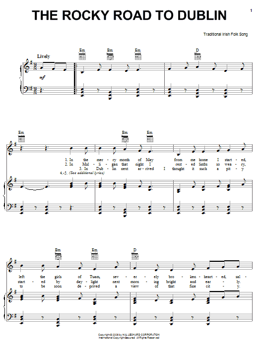 Learn to play Irish Folksong The Rocky Road To Dublin sheet music for Easy Piano in minutes. Irish Folksong The Rocky Road To Dublin sheet music preview music notes and score for Easy Piano including 3 page(s)
