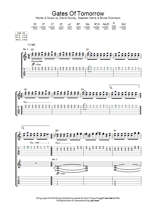Learn to play Iron Maiden Gates Of Tomorrow sheet music for Guitar Tab in minutes. Iron Maiden Gates Of Tomorrow sheet music preview music notes and score for Guitar Tab including 13 page(s)