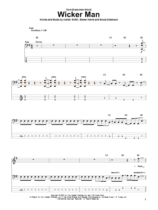 Learn to play Iron Maiden The Wicker Man sheet music for Guitar Tab in minutes. Iron Maiden The Wicker Man sheet music notes and chords