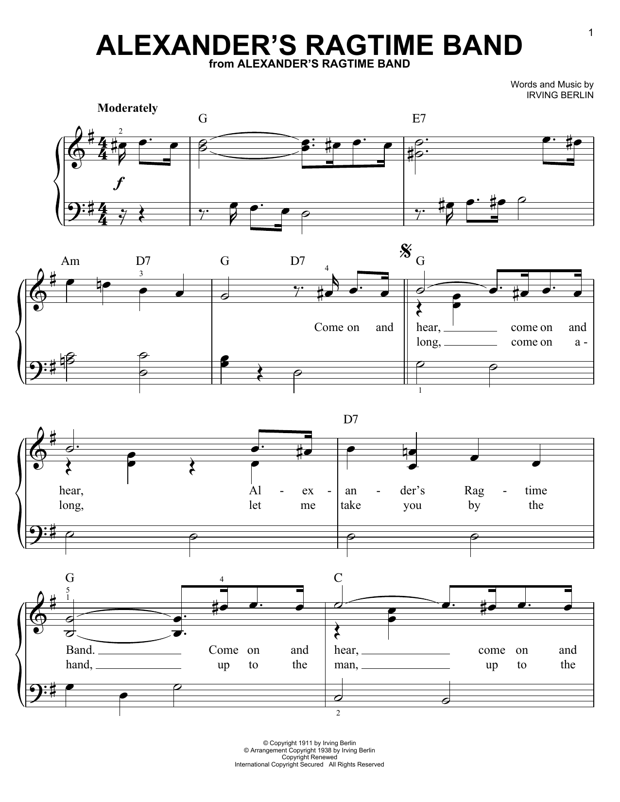Learn to play Irving Berlin Alexander's Ragtime Band sheet music for Piano in minutes. Irving Berlin Alexander's Ragtime Band sheet music notes and chords