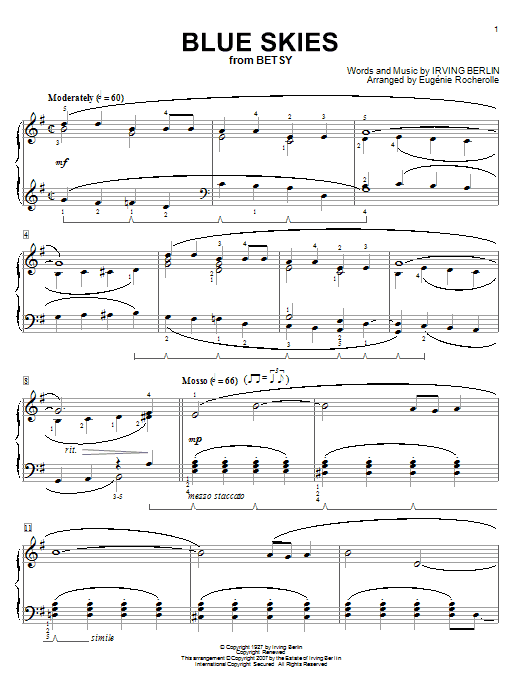 Learn to play Irving Berlin Blue Skies sheet music for Piano in minutes. Irving Berlin Blue Skies sheet music notes and chords