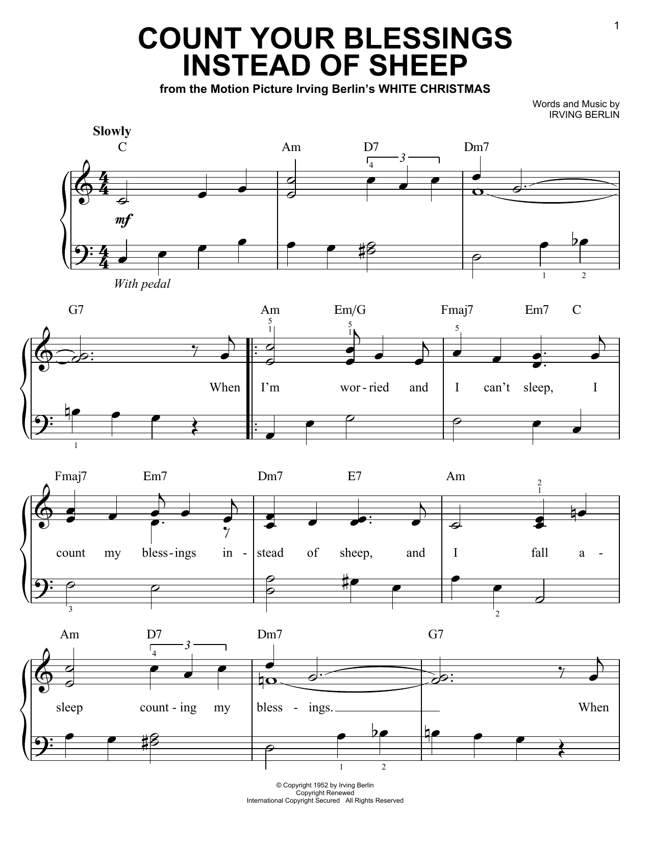 Learn to play Irving Berlin Count Your Blessings Instead Of Sheep sheet music for Piano, Vocal & Guitar (Right-Hand Melody) in minutes. Irving Berlin Count Your Blessings Instead Of Sheep sheet music notes and chords