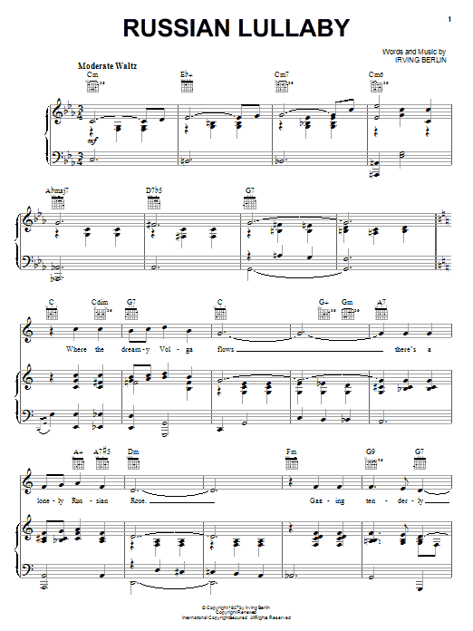 Learn to play Irving Berlin Russian Lullaby sheet music for Guitar Tab in minutes. Irving Berlin Russian Lullaby sheet music preview music notes and score for Guitar Tab including 2 page(s)
