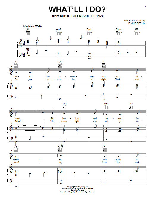 Learn to play Irving Berlin What'll I Do? sheet music for Ukulele in minutes. Irving Berlin What'll I Do? sheet music preview music notes and score for Ukulele including 2 page(s)
