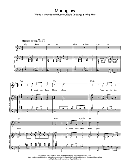 Learn to play Irving Mills Moonglow sheet music for Piano, Vocal & Guitar (Right-Hand Melody) in minutes. Irving Mills Moonglow sheet music notes and chords
