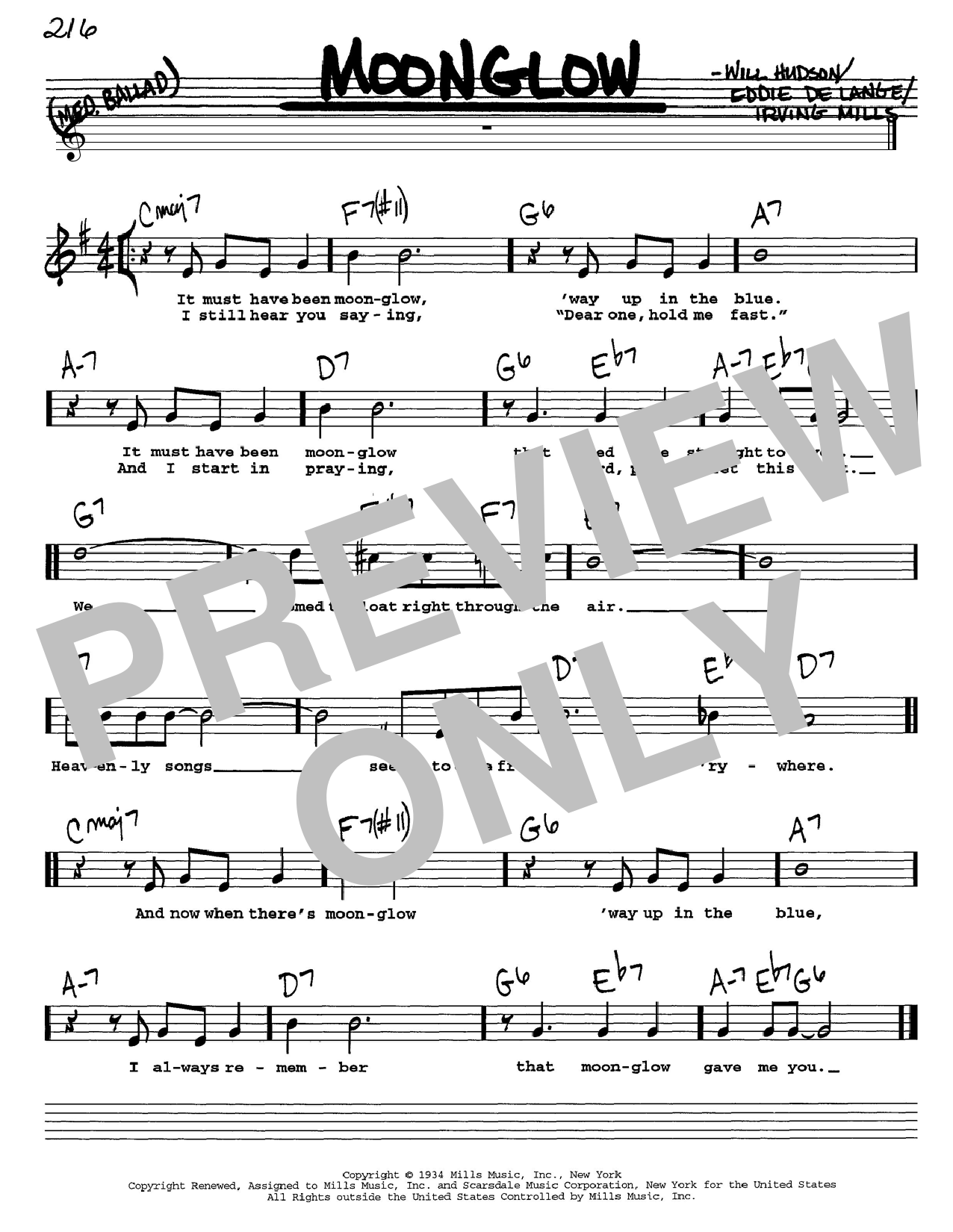 Learn to play Irving Mills Moonglow sheet music for Piano, Vocal & Guitar (Right-Hand Melody) in minutes. Irving Mills Moonglow sheet music notes and chords