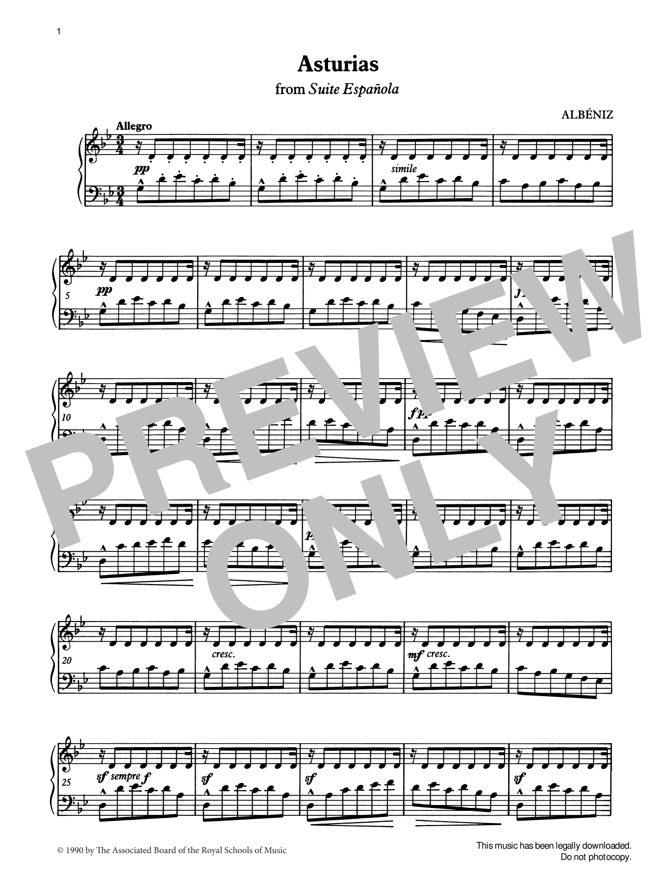 Isaac Albeniz Asturias from Graded Music for Tuned Percussion, Book IV sheet music, chords, lyrics - Printable PDF for Percussion Solo