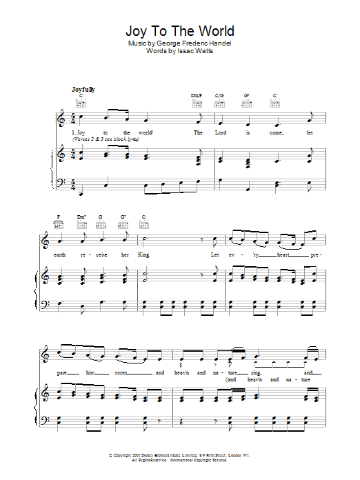 Learn to play Isaac Watts Joy To The World sheet music for Easy Piano (Big Notes) in minutes. Isaac Watts Joy To The World sheet music preview music notes and score for Easy Piano (Big Notes) including 2 page(s)