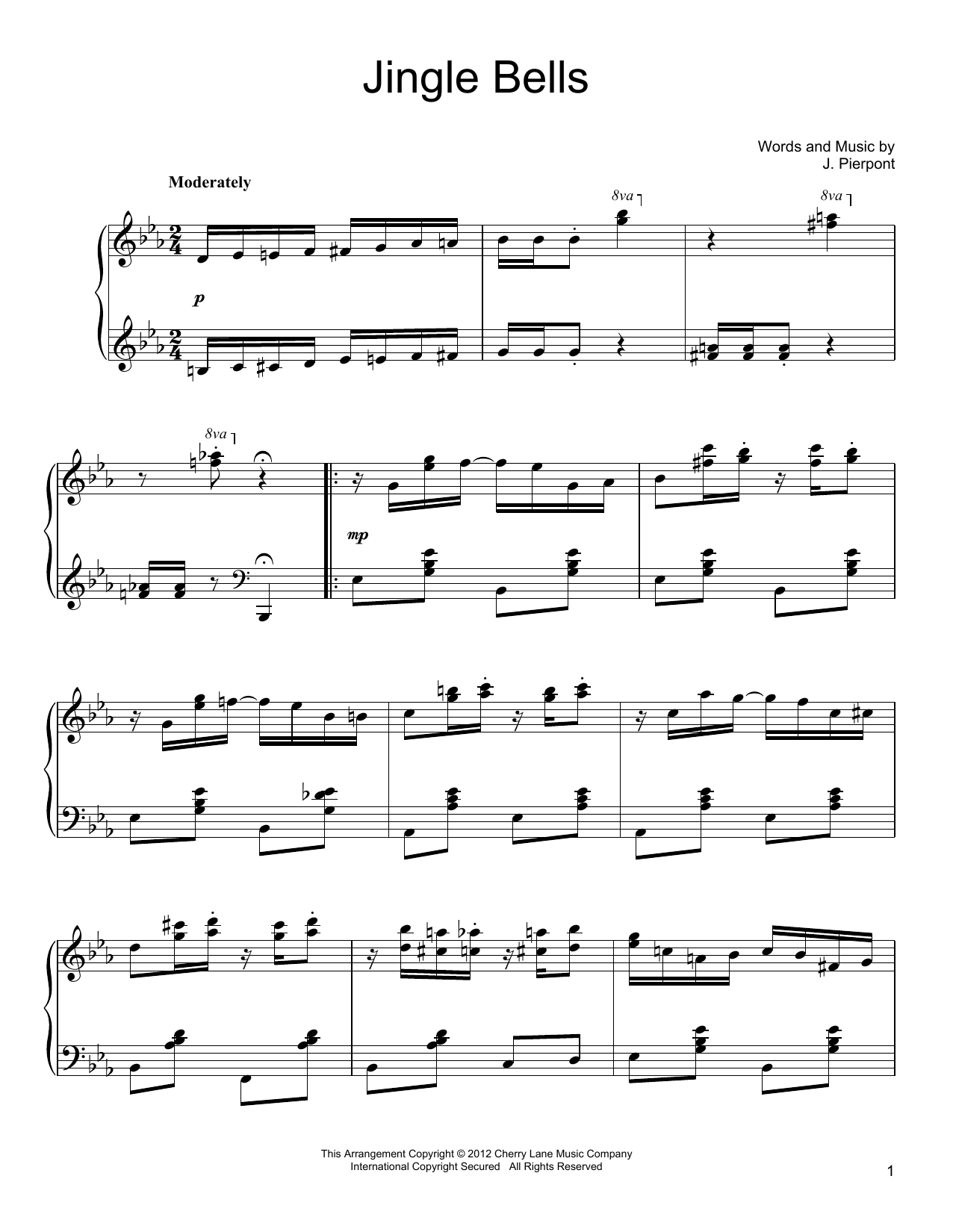Learn to play J. Pierpont Jingle Bells sheet music for Piano in minutes. J. Pierpont Jingle Bells sheet music preview music notes and score for Piano including 3 page(s)