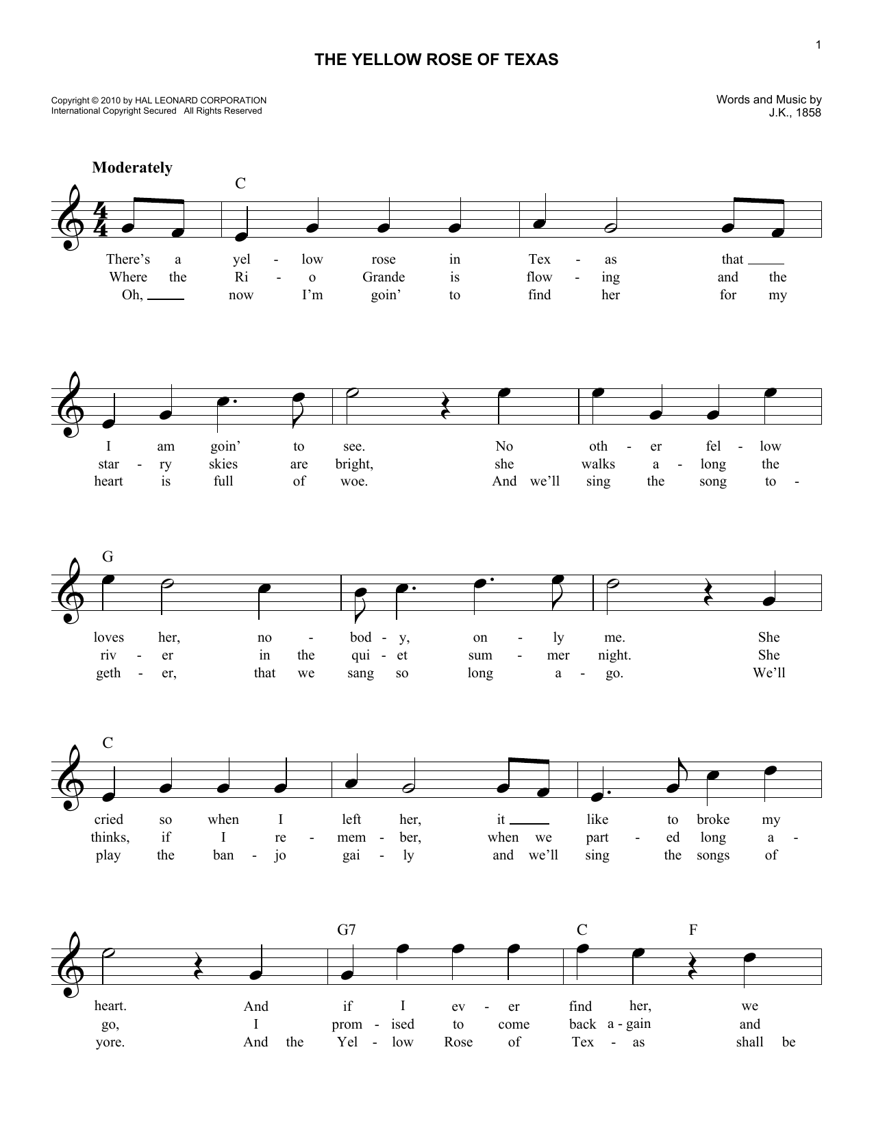Learn to play J.K., 1858 The Yellow Rose Of Texas sheet music for UkeBuddy in minutes. J.K., 1858 The Yellow Rose Of Texas sheet music preview music notes and score for UkeBuddy including 2 page(s)