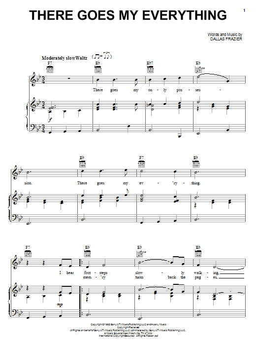 Learn to play Jack Greene There Goes My Everything sheet music for Piano, Vocal & Guitar (Right-Hand Melody) in minutes. Jack Greene There Goes My Everything sheet music preview music notes and score for Piano, Vocal & Guitar (Right-Hand Melody) including 4 page(s)