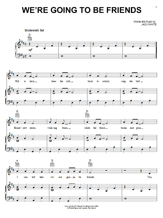 Learn to play Jack Johnson We're Going To Be Friends sheet music for Piano, Vocal & Guitar (Right-Hand Melody) in minutes. Jack Johnson We're Going To Be Friends sheet music notes and chords