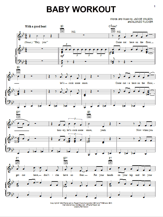Learn to play Jackie Wilson Baby Workout sheet music for Piano, Vocal & Guitar (Right-Hand Melody) in minutes. Jackie Wilson Baby Workout sheet music notes and chords