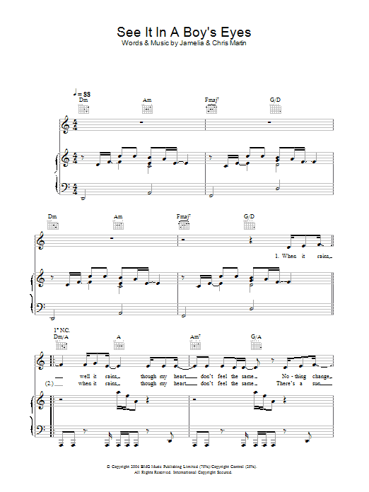 Learn to play Jamelia See It In A Boy's Eyes sheet music for Piano, Vocal & Guitar in minutes. Jamelia See It In A Boy's Eyes sheet music preview music notes and score for Piano, Vocal & Guitar including 7 page(s)