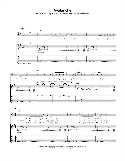 Learn to play James Avalanche sheet music for Guitar Tab in minutes. James Avalanche sheet music notes and chords